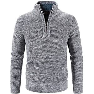 Wintertrui, Heren gebreide trui herfst winter wilde staande kraag verdikt ontwerp for heren(Dink Gray,Asian L)