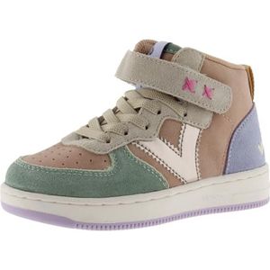 Victoria Tiempo Unisex Leather Effect Mid Boot & Split Leather Pieces & Elastic Lace & Strap 1124122 for Kids NUDE 33