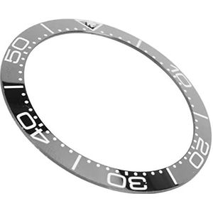 Insert Bezel, Horloge Bezel Ring Lichtgevende Kraal Vervangende Onderdelen Stijlvolle Keramiek voor Horloge Winkel Reparatie, Black Base Gold Digit
