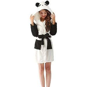 Dames Badjas，Badjassen Dames Cartoon Panda Bad Robe Animal Warme Badjas Soft Adult Sleepwears, S
