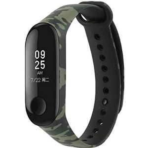 ENICEN Smart Armband Compatible With Xiaomi 4 3 Camouflage horloge met verstelbare siliconen polsband vervanging met mode sport horlogeband (Color : Green, Size : Xiaomi band 3)