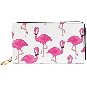 DTGPRO Roze Flamingo & Dames Portemonnee met Rits Met Meerdere Kaartsleuven. met Ritsvak., Zwart, Eén maat