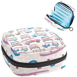 Maandverband Opbergtas,Draagbare maandverband Opbergzak,Schattig, Meerkleurig, 4.7x6.6x6.6 in/12x17x17 cm