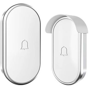 klok in machine Draadloze Deurbel, Waterdicht, Wordt Leverd Met Renhoes For De, Slimme Welkomstbel For Thuis voor Werknemers Zakelijk(White,Silver)