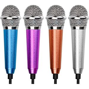 Mini-microfoon, mini-karaoke, microfoon, mobiele telefoon, spraakinstrument, microfoon voor laptops, tablets, smartphones (4 kleuren)