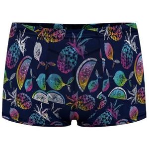 Tropisch Fruit Patroon Heren Boxer Slips Sexy Shorts Mesh Boxers Ondergoed Ademend Onderbroek Thong