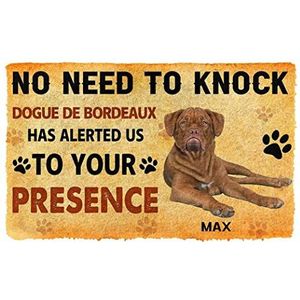 NA Deurmat Indoor Deurmat Geen Behoefte Kloppen Dogue de Bordeaux Hond Aangepaste Naam Deurmat Thousewarming geschenken home decor