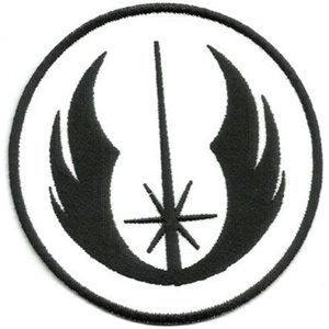 STAR WARS Bestel Galactische Republiek Jedi Knights Movie Logo Kid Jacket T-shirt Patch Naai ijzer op geborduurde Badge (zwart)