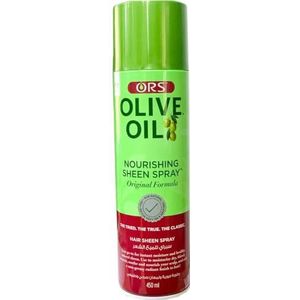 ORS Olive Oil Sheen Spray 481 ml - Voedende Haarspray met Olijfolie, Aloë Vera Sap & Kamille Extract, Hydrateert en Verzorgt, Geeft Glans, Versterkt en Beschermt Haar