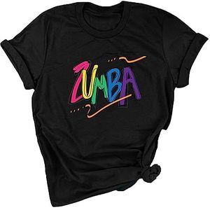 keephen Zumba T-Shirt voor Vrouwen Gedrukt Korte Mouwen Casual Top voor 2023 Zumba Lessen Dance Fitness Training, # 3, XXL