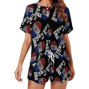 It's In My DNA Paraguay vlag mode 2 stuks dames pyjama sets korte mouw nachtkleding zachte loungewear stijl-15