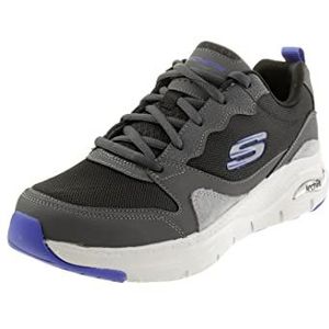 Skechers Sneaker ARCH FIT heren Sneaker , Grey Leather/Black Mesh/Blue Trim , 44 EU