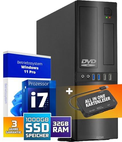 GMR - Desktop PC - Ultra Slim - Professionele Desktop PC - i7 - 32 GB RAM - 1000 GB SSD - Windows 11 Prof