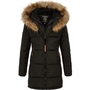 Geographical Norway Dames winterjas parka jas bontcapuchon capuchon Cora IMS met UD Beanie S M L XL XXL, Beauti Black, S