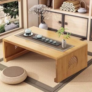 Opvouwbare Koffietafel Chinese Theetafel Meditatie Tabel Lage Draagbare Opvouwbare Tatami Tafel Voor Woonkamer, Eetkamer, Woningdecoratie(L)