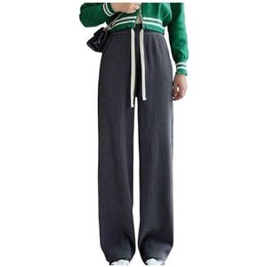 kumosaga Dames High Waisted Fleece Gevoerde Wijde Broek, Oversized Corduroy Stof Rechte Broek, Warme Baggy Broek for Herfst Winter(Gray(ordinary),3XL)