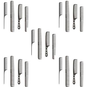 5 set 4pack/lot Ergonomische Handvat Voor Meer Comfortabele Haar Kammen Ervaring Comfortabeler Om Metalen Haar Snijden Kam, Glossy zwart