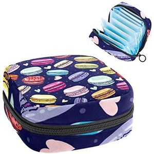 Periode Pouch Draagbare Tampon Opbergtas,Tampon Houder voor Portemonnee Vrouwelijke Product Organizer,Kleur Macaron Patroon, Meerkleurig, 4.7x6.6x6.6 in/12x17x17 cm