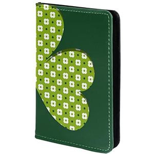 Groene klaver paspoorthouder, paspoorthoes, paspoortportemonnee, reisbenodigdheden, Meerkleurig, 11.5x16.5cm/4.5x6.5 in