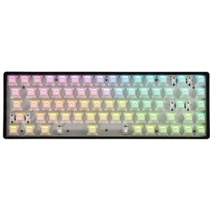 QPSJXN G65 TKL Mechanisch Toetsenbord met Snelle Trekker Hyper Snelle Magnetische Schakelaar en RGB Compacte 68 (Zwart-Barebone)