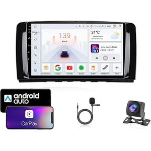 Android 13 Dubbel Din Auto Stereo Touchscreen Auto Stereo Voor Mercedes Benz R-Class 2005-2017 Met Bluetooth GPS Navigatie WiFi FM Radio USB/SWC/Plug en Play Ondersteuning Carplay&Android Auto(4 Core