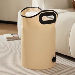 TT-YEC Opvouwbaar Reisvoetbad, Hittebestendige Voetwaszak Met Handvat, Multifunctionele Voetwas Emmer, Draagbaar Voetbad, Geschikt Voor Thuis Buiten Voetbad,Beige