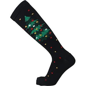 De mannen en vrouwen hebben skilaarzen sokken Veelkleurige kerstkousen over de knie for dames(P)