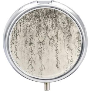 Wilg Tak Tekening Pil Case Reizen Pil Container Mini Reizen Geneeskunde Tablet Vitamine Houder Organizer Geneeskunde Kabeljauw Leverolie Opslag