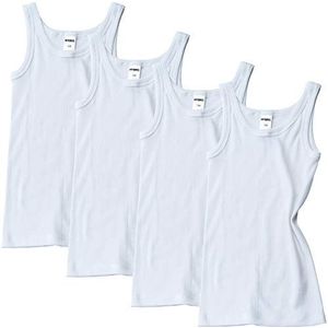 HERMKO 2800 Pack van 4 jongens vest gemaakt van 100% bio-katoen, tank top Direct uit The Factory, Wit, 2-3 jaar