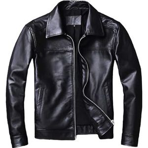 Suiting Style Unisex echt lederen zwarte jas - bijpassende shirts voor koppels - echt lederen winteroutfits, Zwart, XL