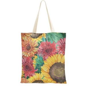 FRODOTGV Kleurrijke Zonnebloemen Medium Canvas Tote Bag Canvas Tote Bag Voor Vrouwen Tote Bag Canvas Verjaardagscadeau Tas Canvas Tassen Voor Ambachten Plain Canvas Tote Bag, Kleurrijke Zonnebloemen,