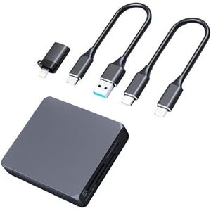 Ruiogoe USB 3.2 geheugenkaartlezer CFA+SD4.0+TF4.0 gelijktijdige connector adapter voor laptop