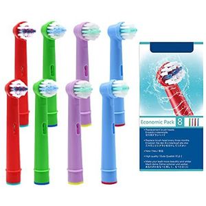 FFYan 8 stuks kindertandenborstelkop voor Oral B, vervangende borstelkoppen voor Braun elektrische oplaadbare tandenborstel met pakket