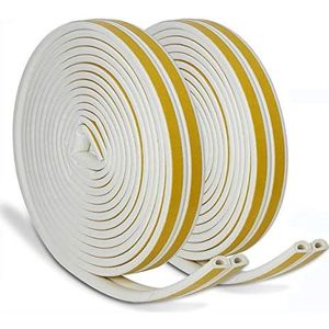 JEMESI Raamontwerp Excluder Tape D Type zelfklevende EPDM deur venster Draught Excluder Strip Foam Seal Geluidsisolatie Vermijden Rubber Weerstrip 20M(Wit）