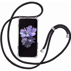 Necklace Case for Samsung Galaxy A13 4G,Cover with Neck Strap Clear TPU Phone Chain Case Crossbody Necklace with Cord Transparent Silicone Case with Adjustable Lanyard Case with Strap Cord,Black