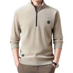 Alpaca-sweatshirt voor heren - Zachte trui met halve rits en casual trui - Effen kleur sweatshirts, comfortabel om te dragen voor winkelen, school, wandelen, paardrijden, hardlopen, werken Bexdug
