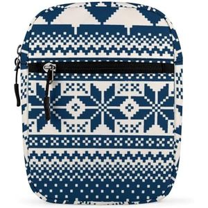 Winter Kerst Mini Crossbody Tas Unisex Anti-Diefstal Side Schoudertassen Reizen Kleine Messenger Bag