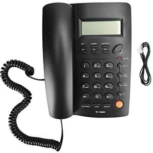 Familiebedrijf Kantoor Hotel Vaste Telefoon, Handsfree Nummerherkenning Vaste Telefoon, met Opnieuw Kiezen en Terugbellen, Enz., Zwart.