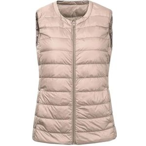 Niiyyjj Dames Warm Vest Ultra Licht Donsvest Vrouwen Mouwloos Winter Warm Grote Maat Vest, Kaki, 8XL