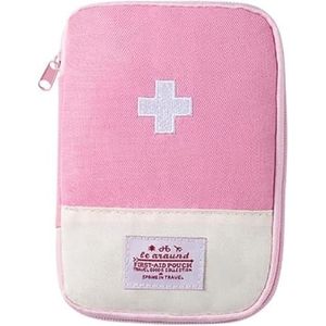 1 pak roze-kleine EHBO-tas leeg, leeg EHBO-zakje, mini draagbare medische tas voor buiten, kamperen, wandelen, reizen, noodtas, EHBO-kits, eerste hulp (sport en buiten), roze
