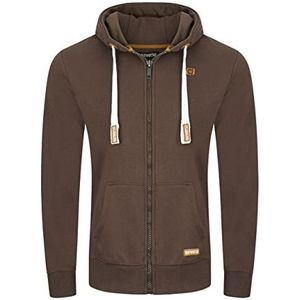 riverso RIVNoah Sweatjack voor heren, met capuchon, ritssluiting, regular fit, hoody, bruin, rood, blauw, zwart, groen, grijs, beige, S, M, L, XL, XXL, 3XL, 4XL, 5XL, Dark Brown (21400), L