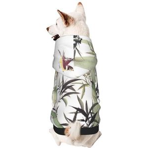 Bamboe vogel patroon hond hoodies hond sweatshirt voor kleine honden trui, elasticiteit stof is, zacht en warm voor het dier en gemakkelijk te dragen