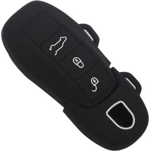 Autosleutel beschermhoes Siliconen Hoes Skin Houder Voor Boxster Voor Cayman Voor Panamera Voor Cayenne 911 Rubberen Sleutel Fob Cover Beschermer Sleutel Shell(Schwarz)