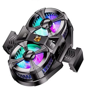 Mobiele koeling, Halfgeleider telefoonkoeler met 7-bladige ventilator, digitaal display, RGB, stil, 3 snelheden for gaming