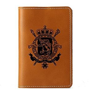 XuuSHA Pocket Chain Paspoort Cover, gepersonaliseerde gravure naam, echt lederen portemonnee kaarthouder, doe-het-zelf accessoires (kleur: oranje paspoort)