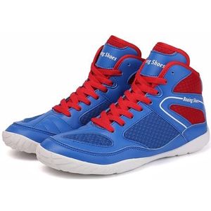 Hiuzylqx Hoge boksschoenen voor heren, ademend, worsteltrainingsschoenen, wedstrijdtraining, comfortabele antislip bodybuilding,C,46 EU