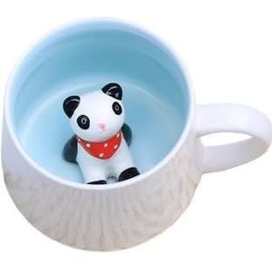 BLacOh Mokken creatieve dierlijke keramische mok mok koffiekop koe panda verscheidenheid van driedimensionale dierlijke mok keramische mok koffiemokken (maat: 301-400 ml, kleur: E)