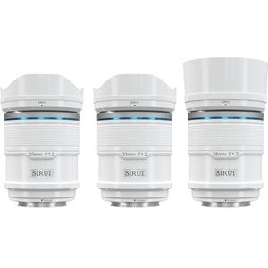 SIRUI Sniper F1.2 autofocus lens set, 23mm, 33mm, 56mm, groothoek APS-C cameralens, E-mount lens voor A6400, A6700, ZV-E10, FX3/30 (AS-3S-EW, E Mount, White)