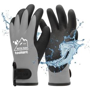 toolant 100% waterdichte werkhandschoenen voor heren en dames, werkhandschoenen winter voor koud weer, touchscreen, warme thermische handschoenen (grijs, medium (verpakking van 1))
