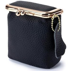 Lippenstifthouder Lippenstiftdoosje, kleine cosmetische tas, gouden hasp-etui, lippenstift organizer, dameslippenstifthouder(Black)